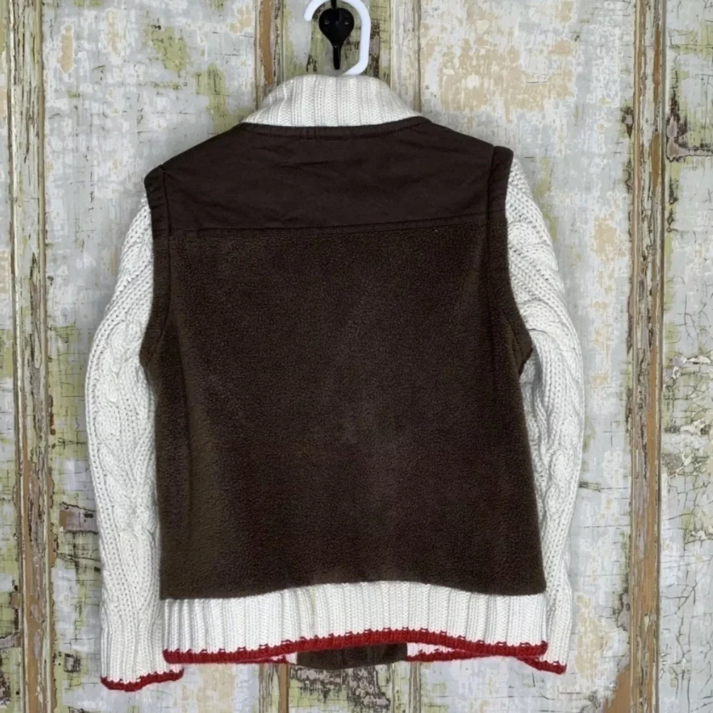 Gap Boys sweater coat size 4 brown cable knit